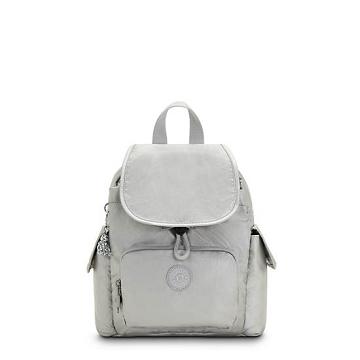 Kipling City Pack Mini Metallic Backpack Rugzak Zilver | BE 2020YX